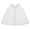 Velona Large Embroidered Baby Shirt - Blue Border