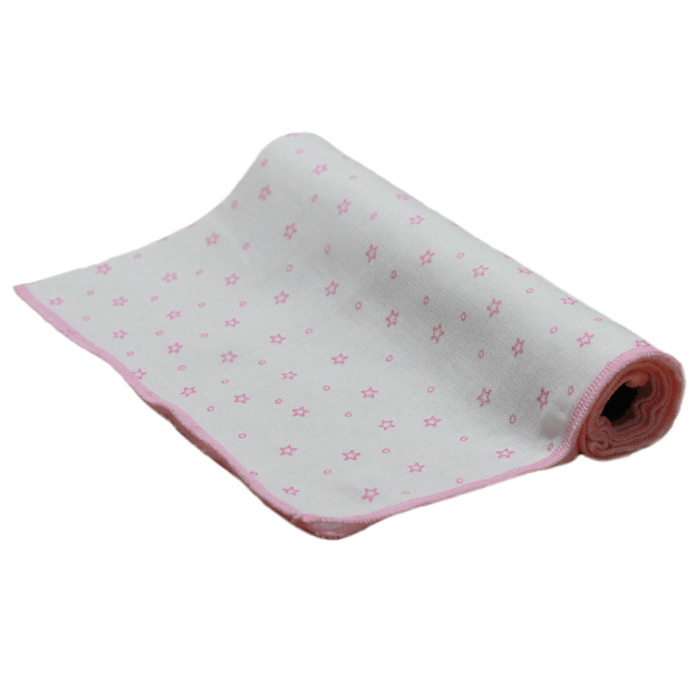 Velona Cotton Pink Star Print Nappy -Large
