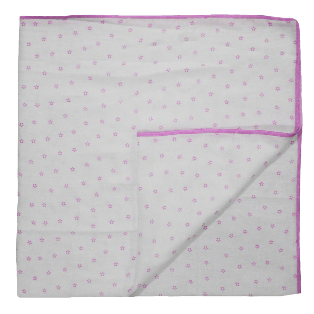 Velona Receiving Blanket - Pink Stars