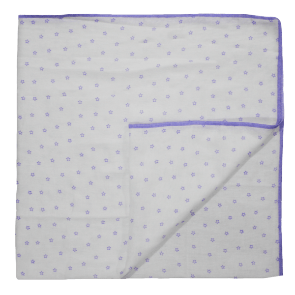 Velona Cotton Receiving Blanket - Purple Stars