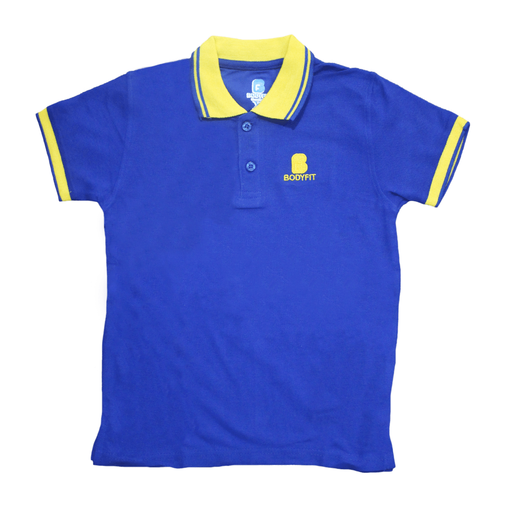 Bodyfit Blue & Yellow Polo Shirt