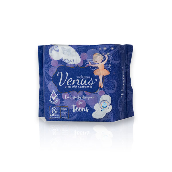 Venus Teen Sanitary Napkins - Regular Flow - 8pcs
