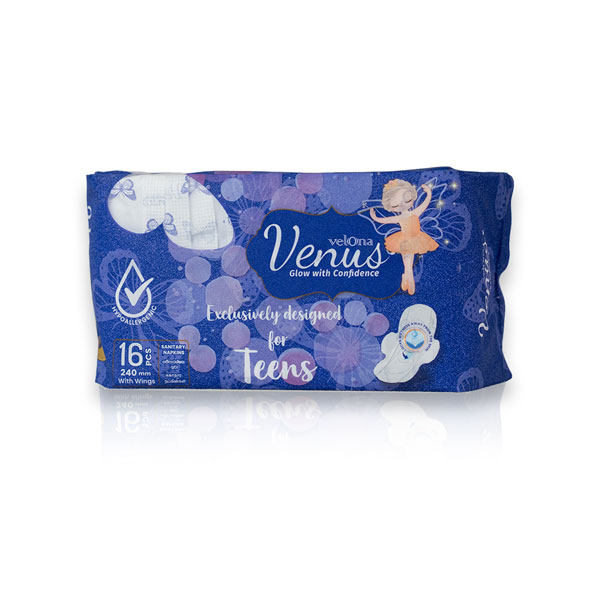 Venus Teen Sanitary Napkins - Regular Flow - 16pcs